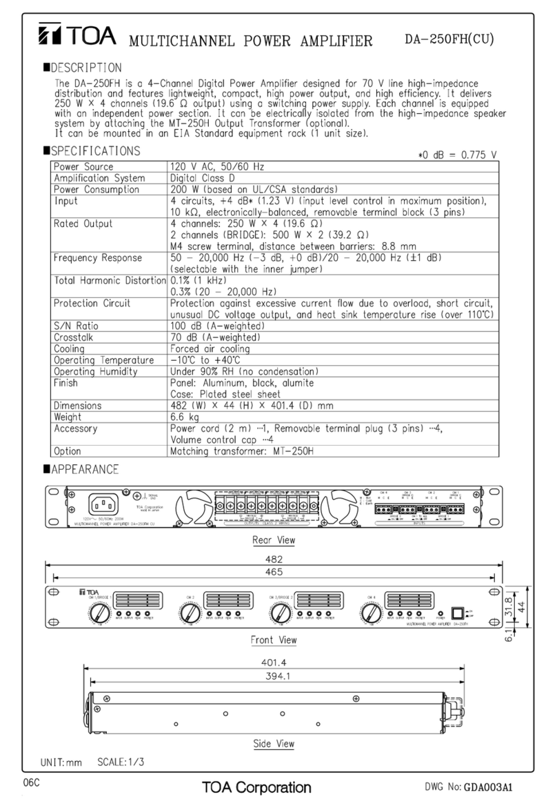 Toa DA-250FH CU User manual
