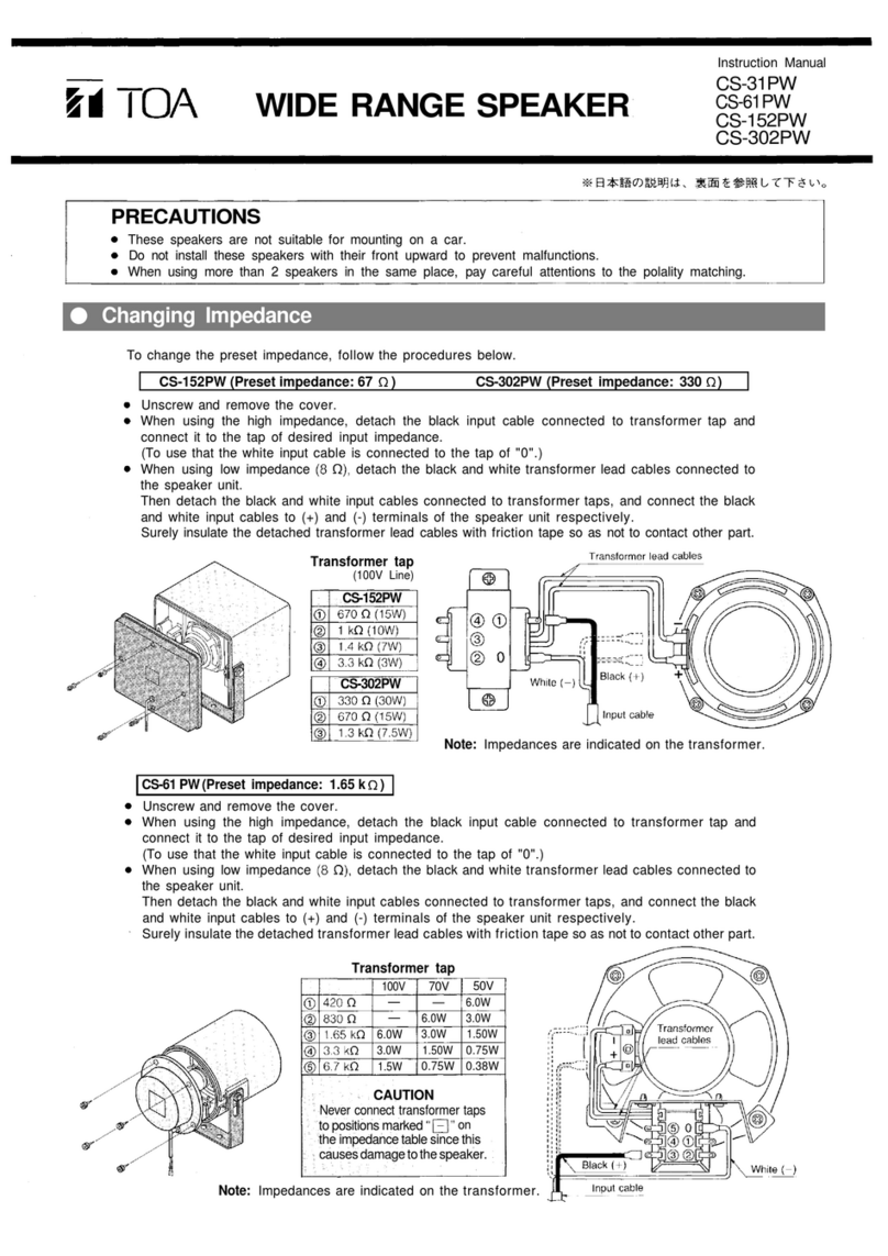 Toa CS-152PW instruction manual