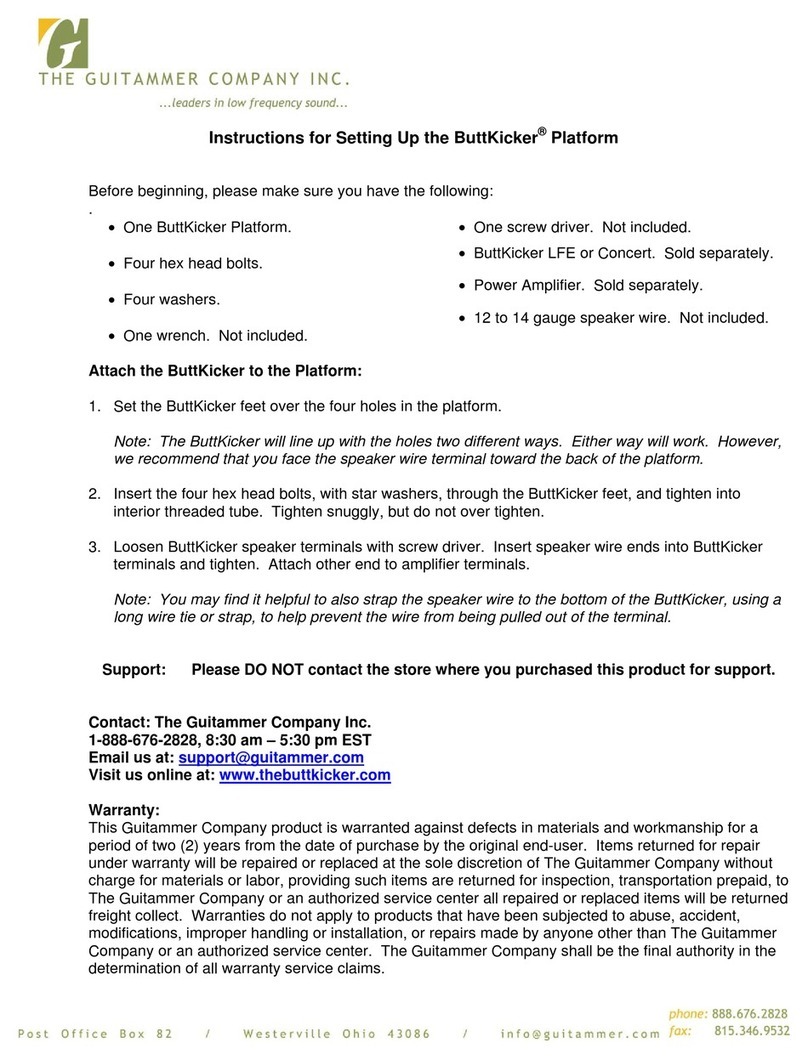 The Guitammer Company ButtKicker Platform Manual