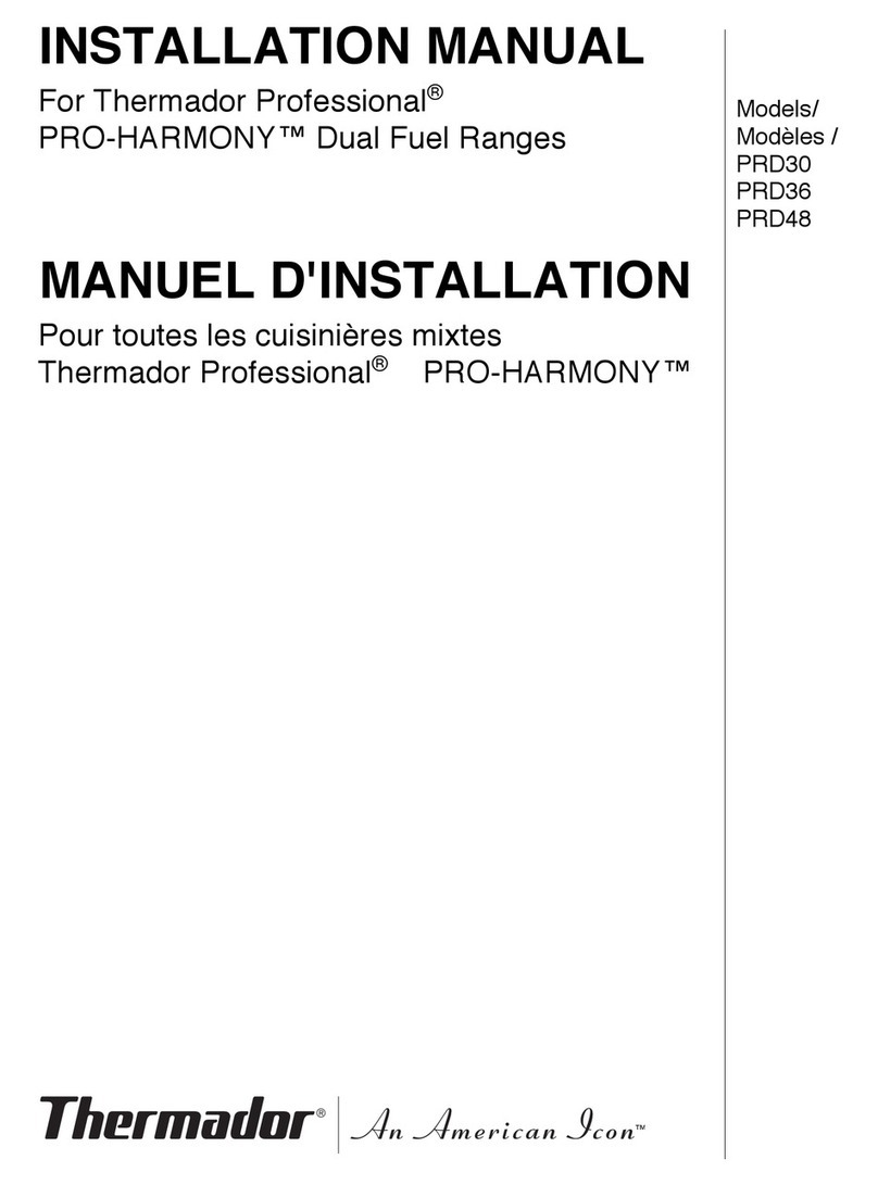 Thermador Pro Grand PRD304EG installation manual