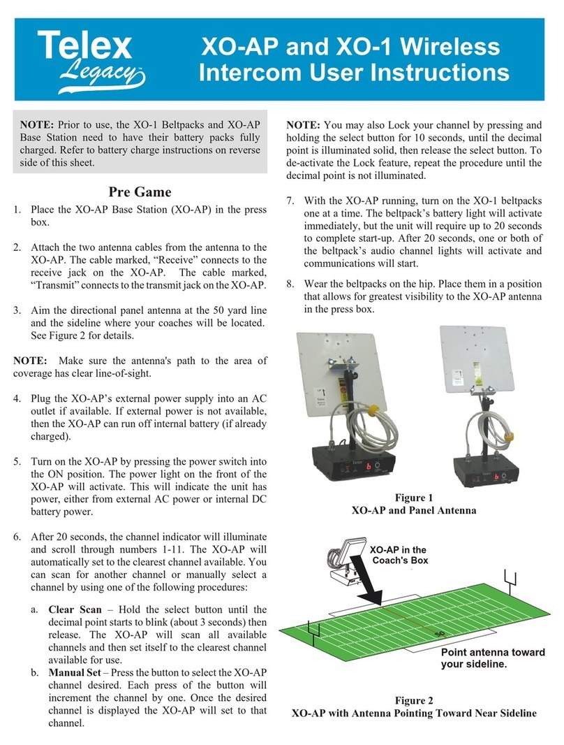 Telex Legacy XO-1 User instructions