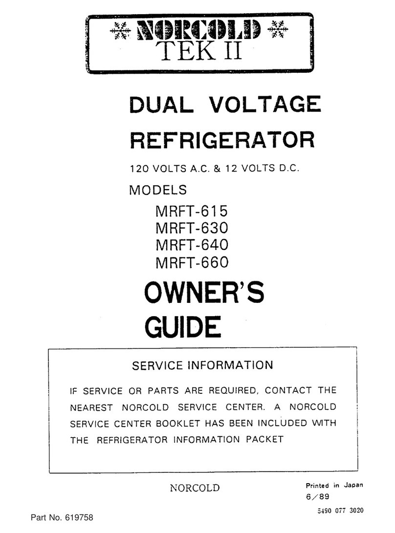 Norcold MRFT615 User manual