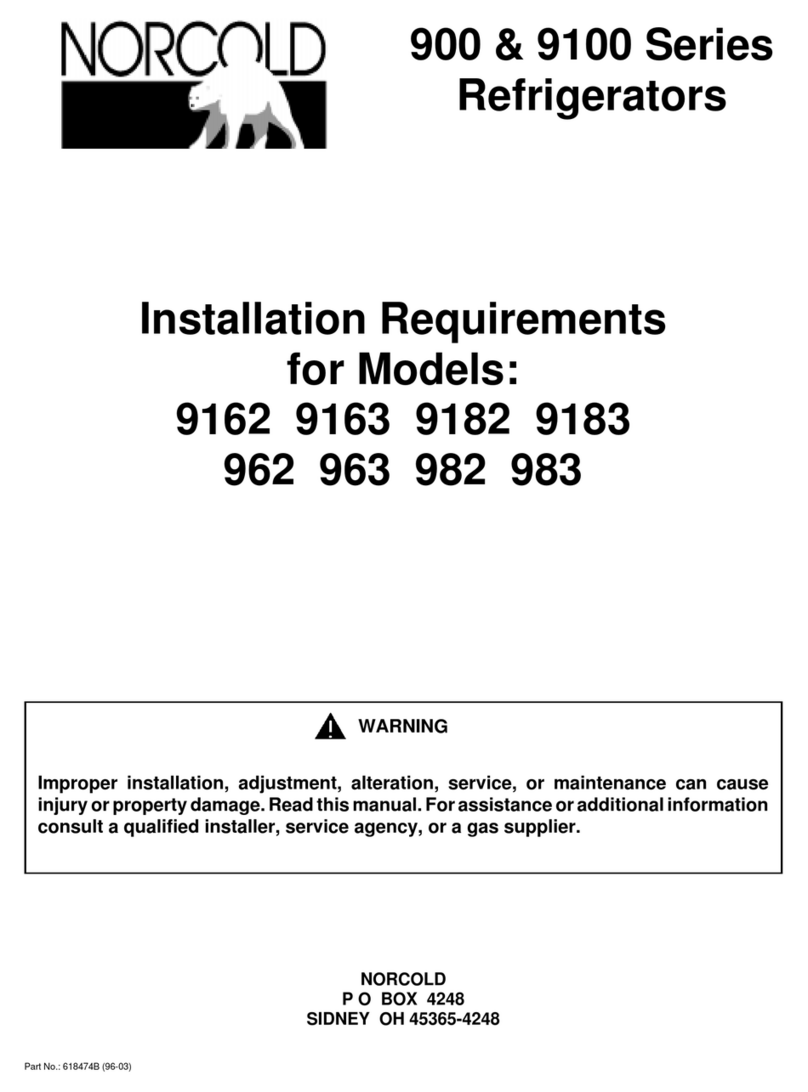 Norcold 9162 Installation requirements