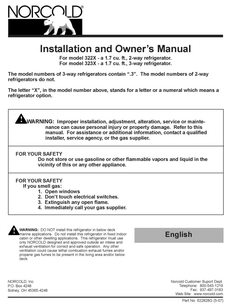 Norcold 322 Series Installation instructions