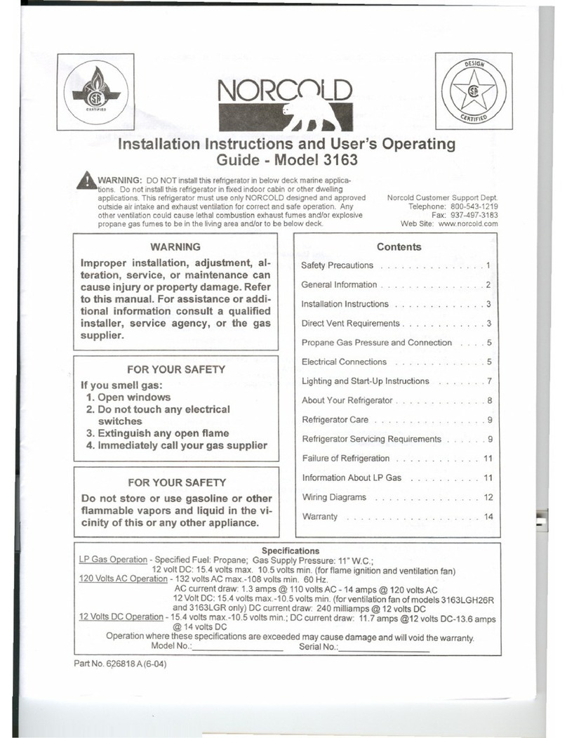 Norcold 3163 Series User manual