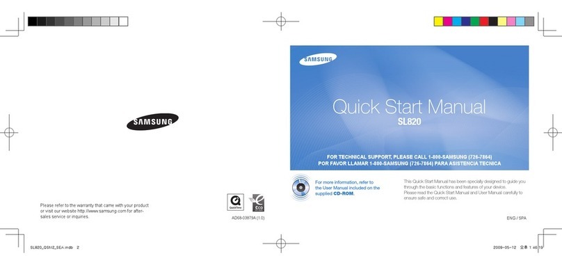 Samsung SL820 - Digital Camera - Compact Instruction manual