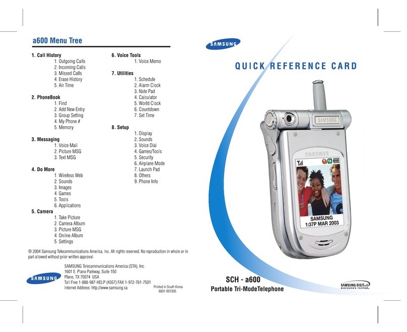 Samsung SCH-a600 Series Reference guide