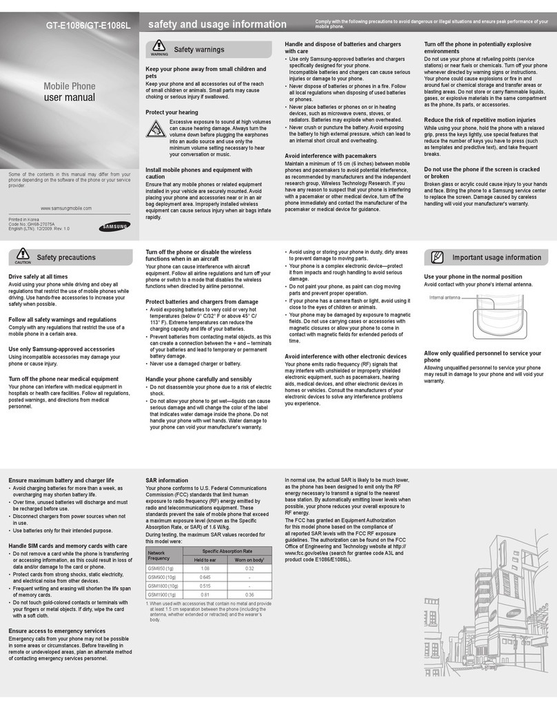 Samsung GT-E1086L User manual