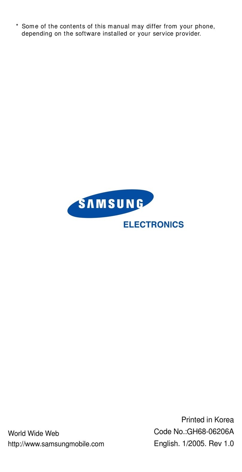 Samsung SGH-E316 User manual