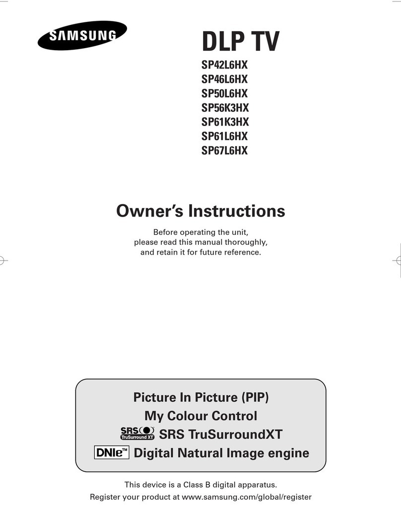 Samsung SP42L6HX - 42" Rear Projection TV User manual