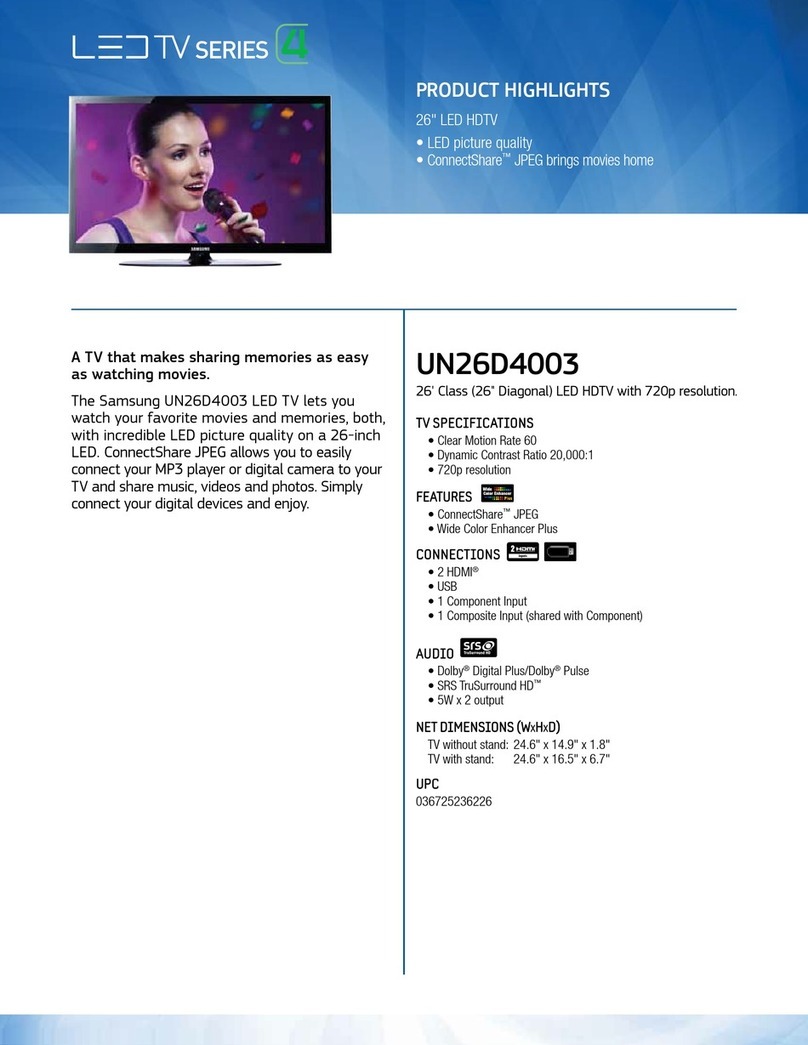 Samsung UN26D4003 Specifications