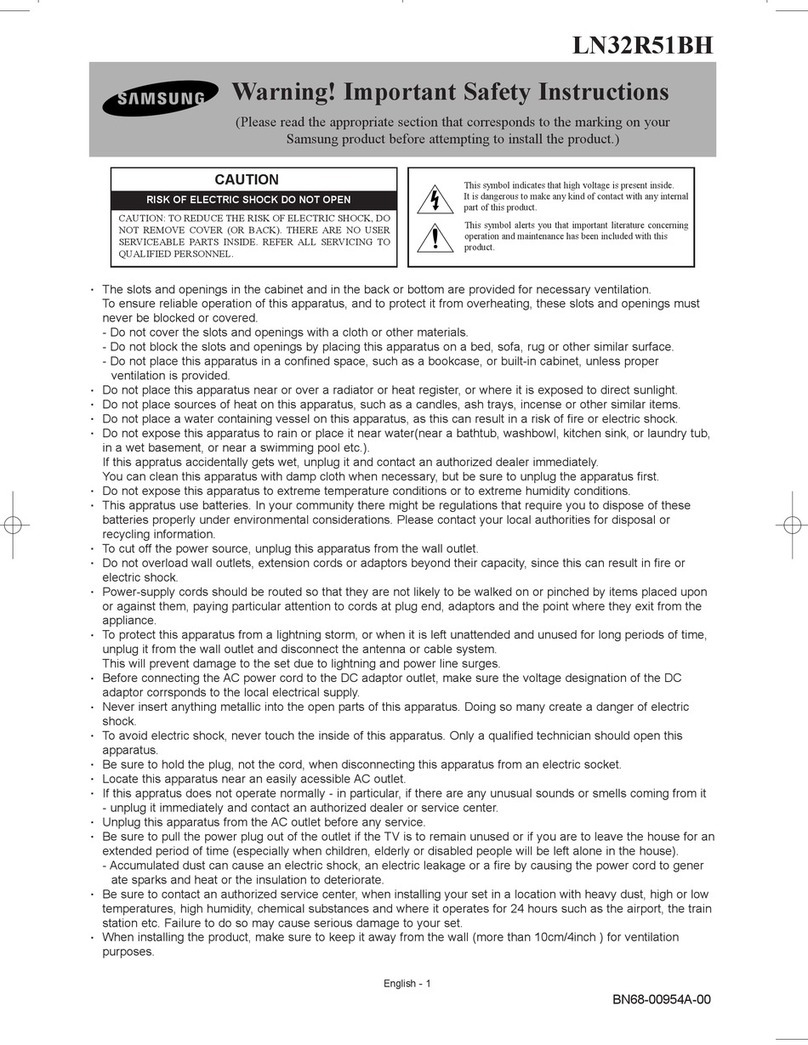 Samsung LN32R51B Installation instructions