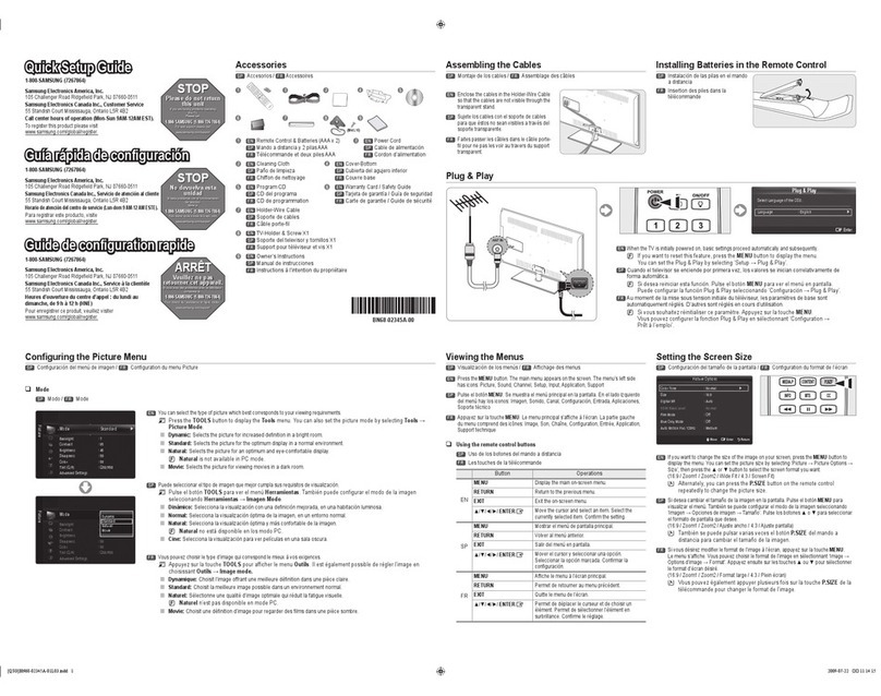 Samsung LN65B650 - 65" LCD TV User manual