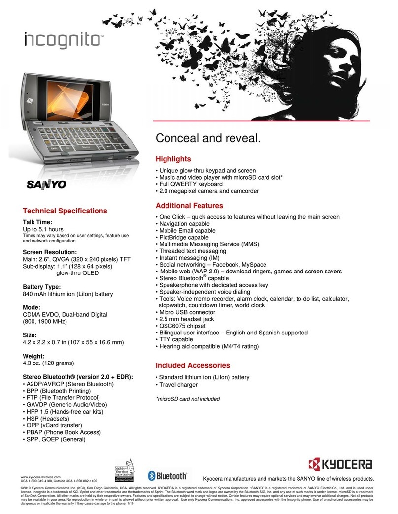 Sanyo Incognito User manual