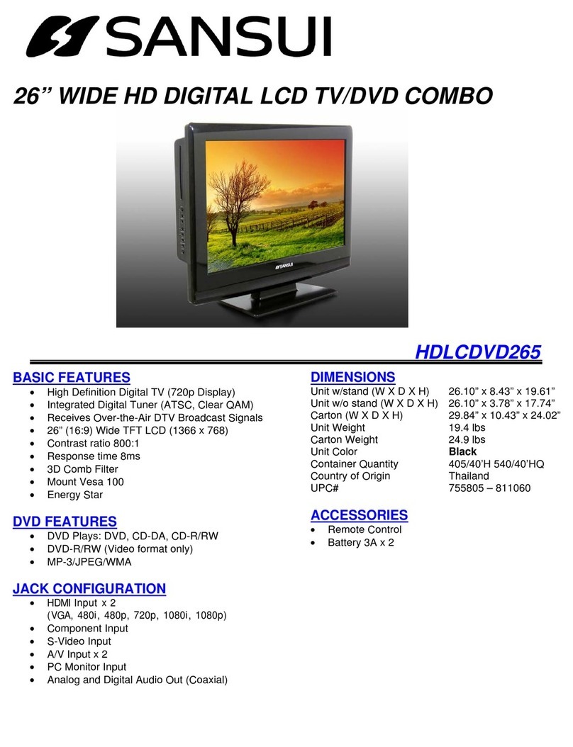 Sansui HDLCDVD265 Specifications