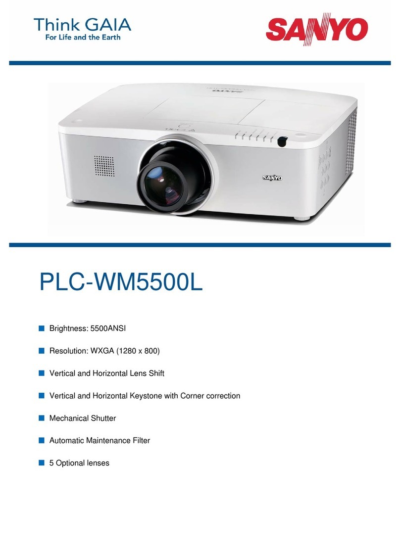Sanyo PLC-WM5500/L Installation guide Sanyo PLC-WM5500/L Installation guide
