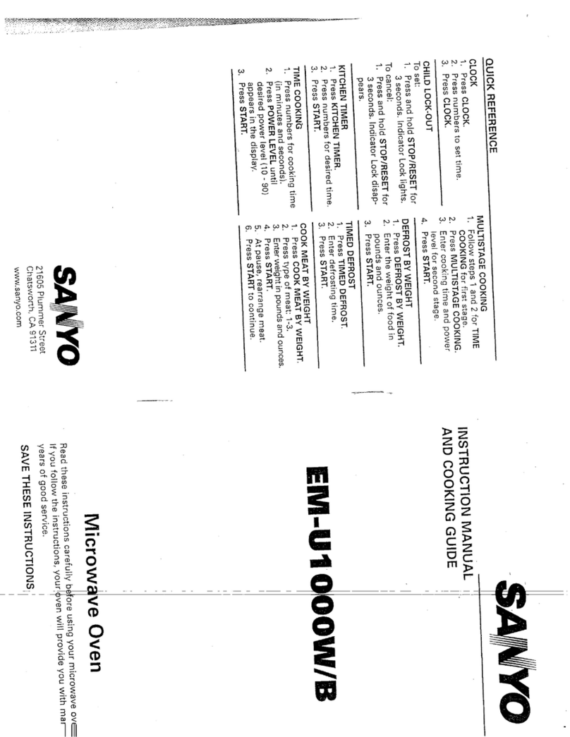 Sanyo EM-U1000 Use and care manual Sanyo EM-U1000 Use and care manual