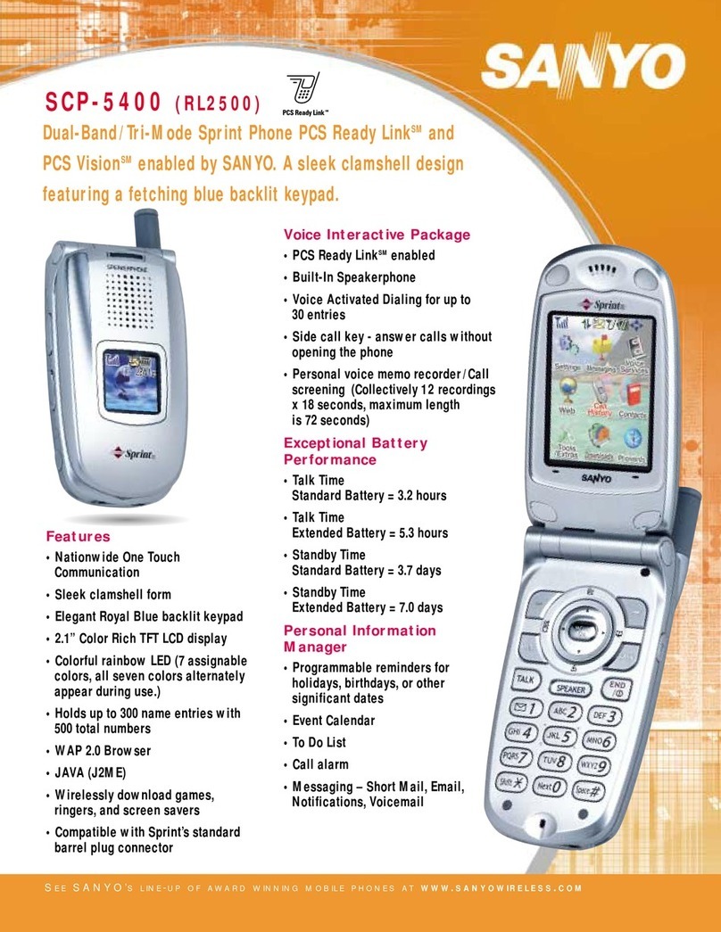 Sanyo SCP5400 - RL2500 Cell Phone 640 KB User manual