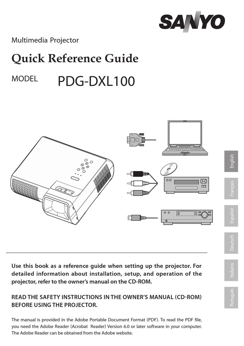 Sanyo PJLINK PDG-DXL100 User manual Sanyo PJLINK PDG-DXL100 User manual