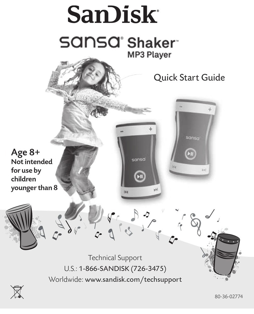 SanDisk Sansa Sansa Shaker 512MB quick start guide