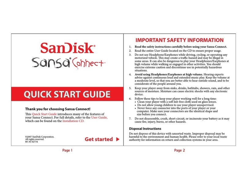 SanDisk Sansa Sansa Connect 4GB User manual