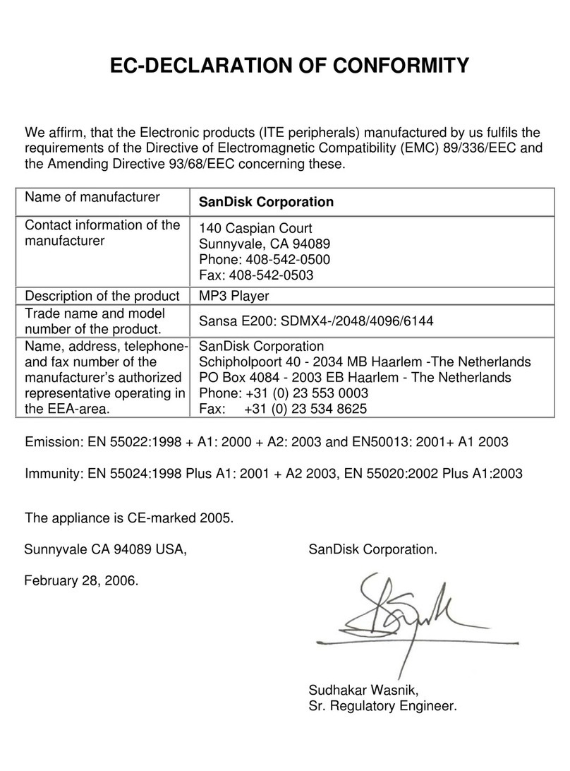 SanDisk Sansa e250 release note
