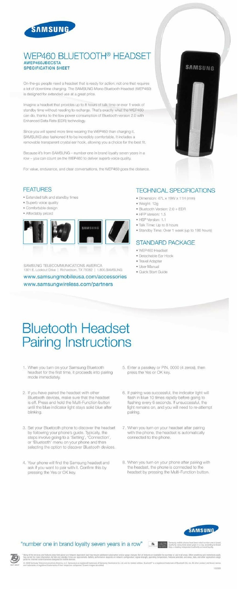 Samsung WEP460 User manual
