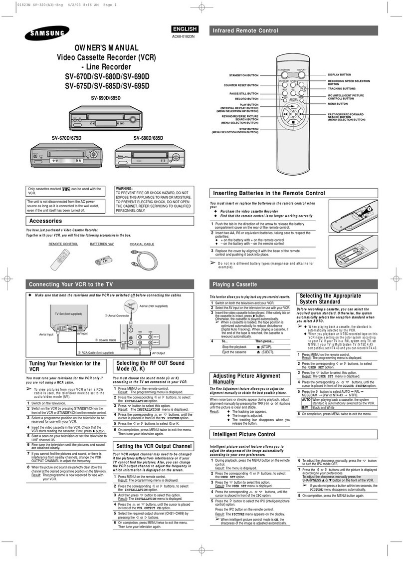 Samsung SV-670D owner's manual