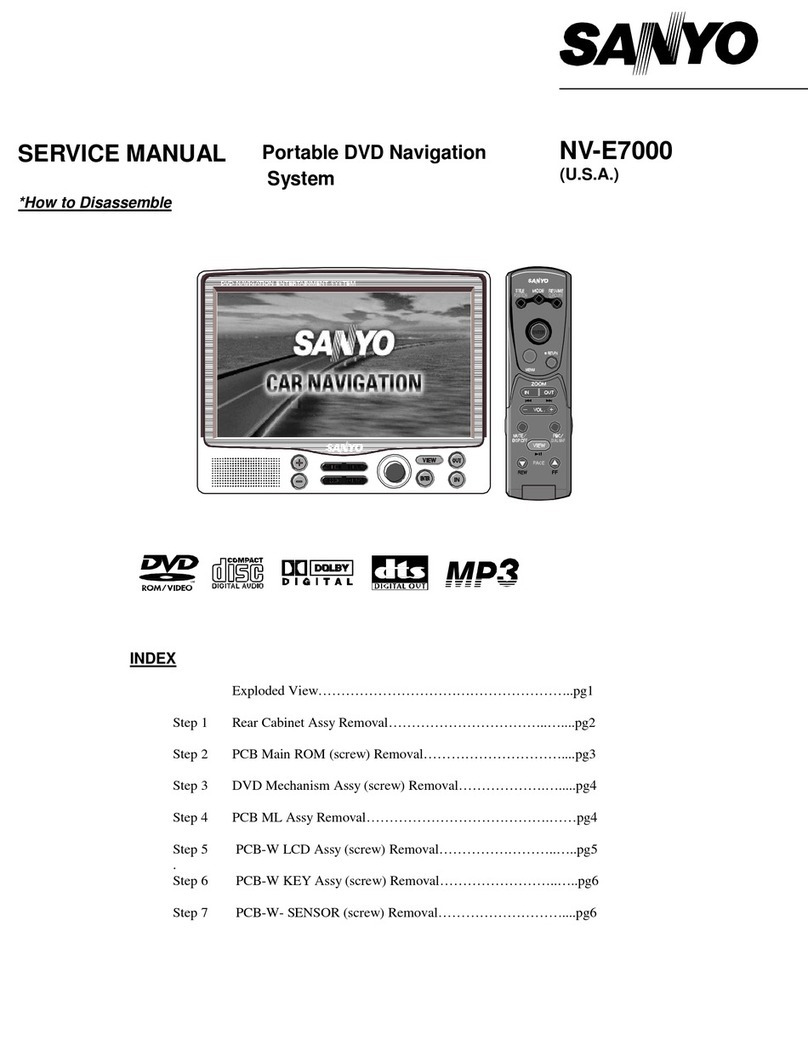Sanyo NV-E7000 - Portable GPS And Mobile DVD Entertainment... Service manual