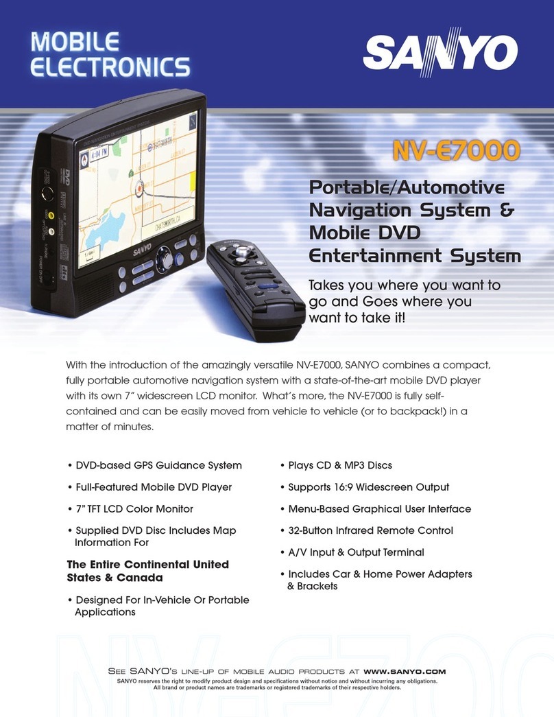 Sanyo NV-E7000 - Portable GPS And Mobile DVD Entertainment... User manual