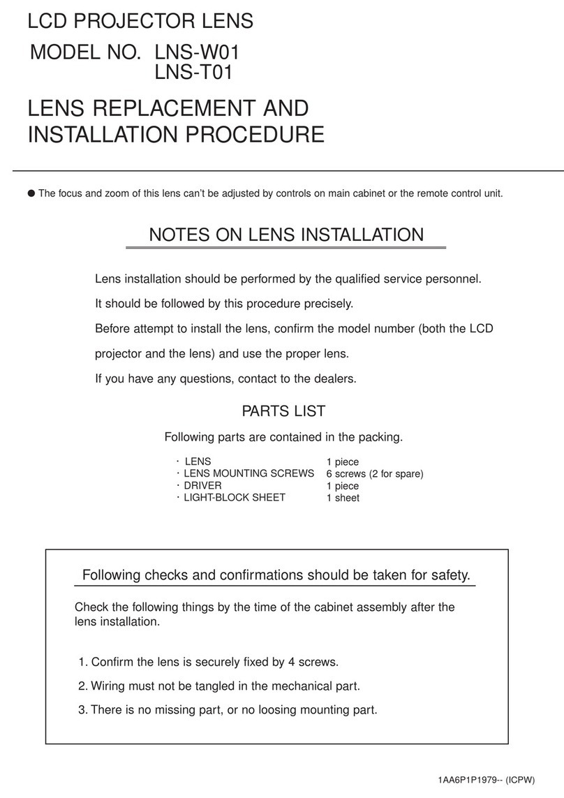 Sanyo LNS-T01 Lens Replacement Manual