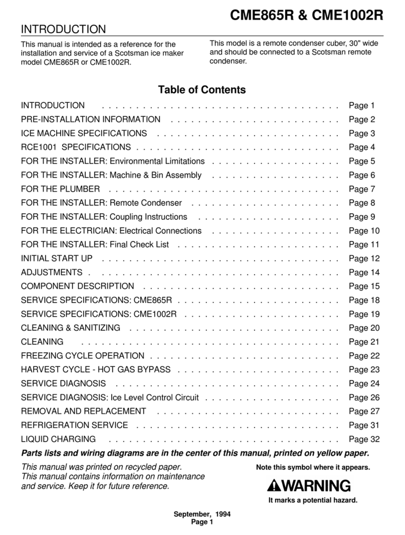 Scotsman CME1002R User manual