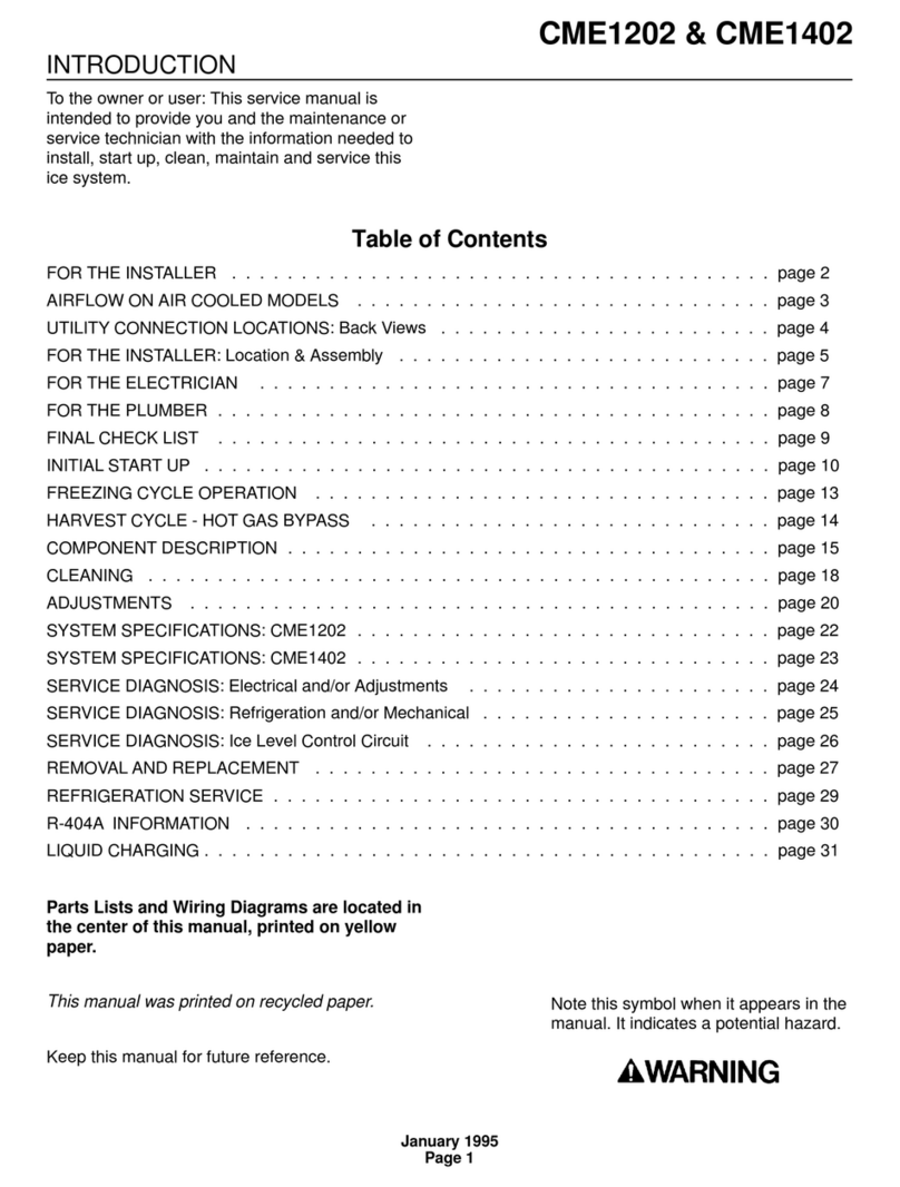 Scotsman CME1202 User manual