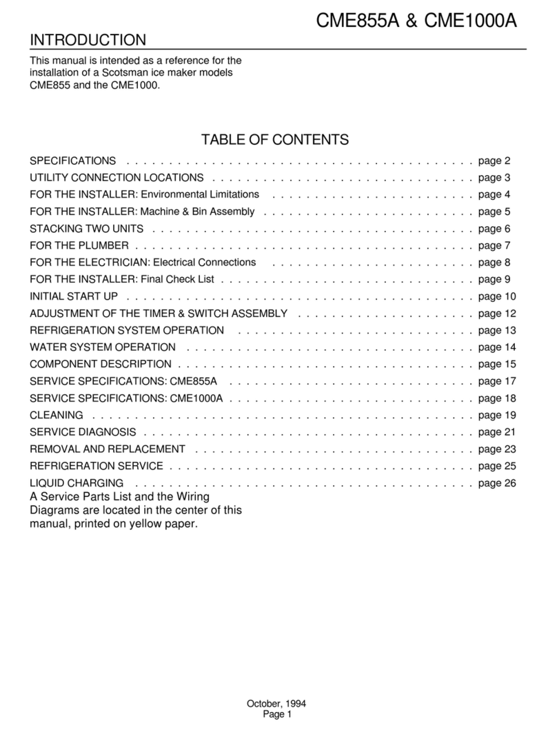 Scotsman CME1000A User manual