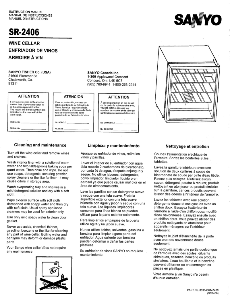 Sanyo SR-2406 instruction manual