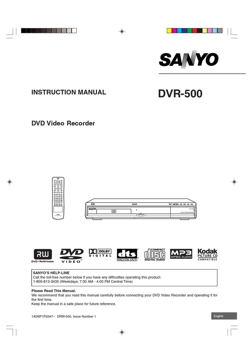 Sanyo DVR-500 instruction manual