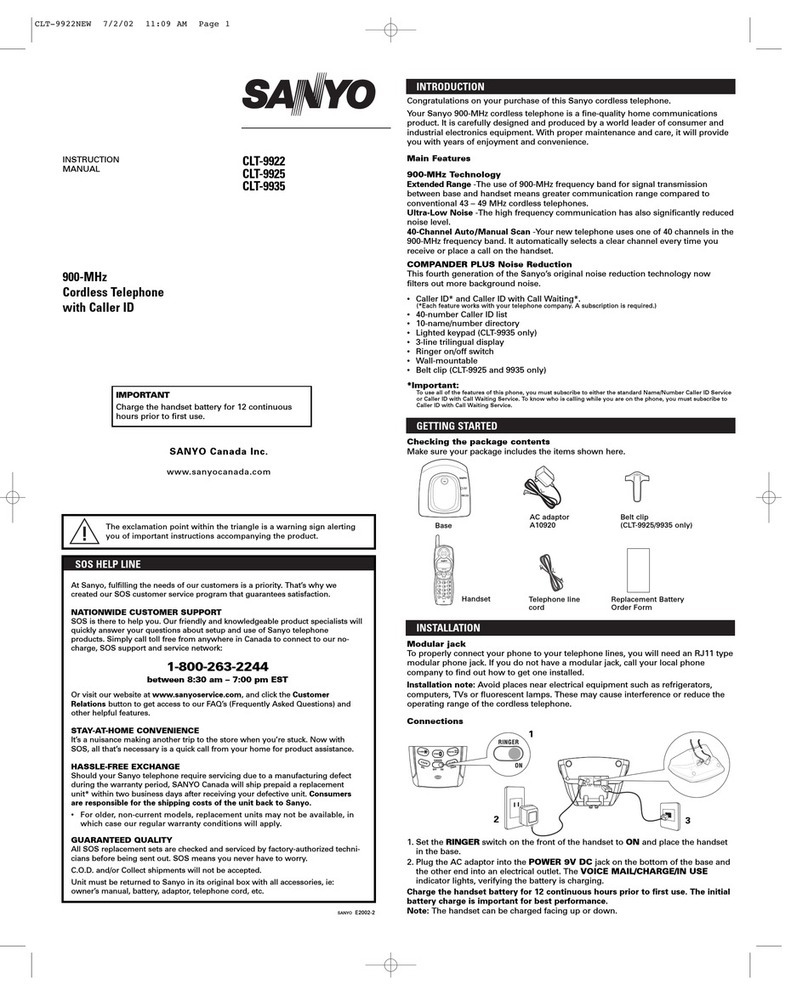 Sanyo CLT-9922 User manual