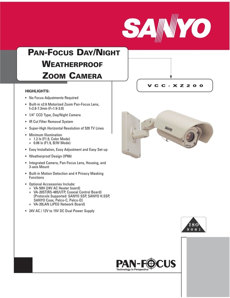 Sanyo VCC-XZ200 - 1/4" CCD Weatherproof Day/Night Zoom... User manual