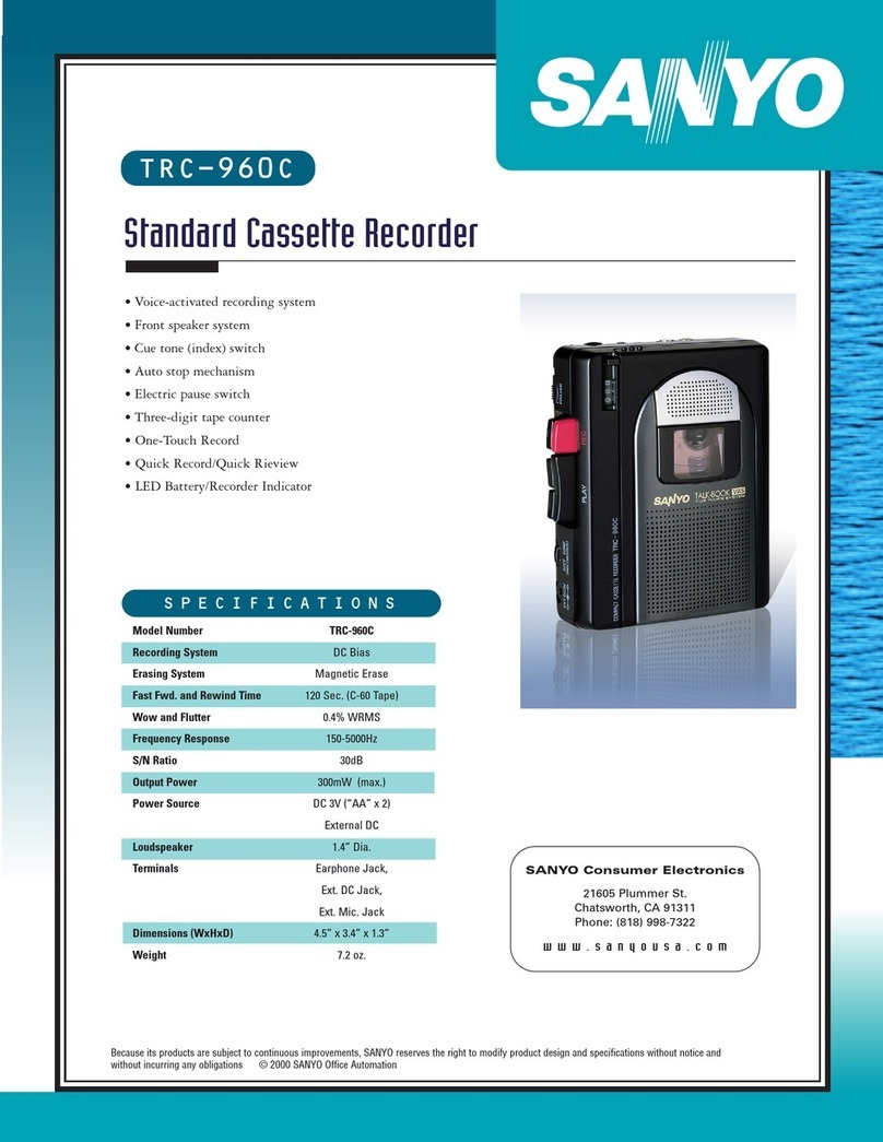 Sanyo TRC-960CSL Brochure & specs