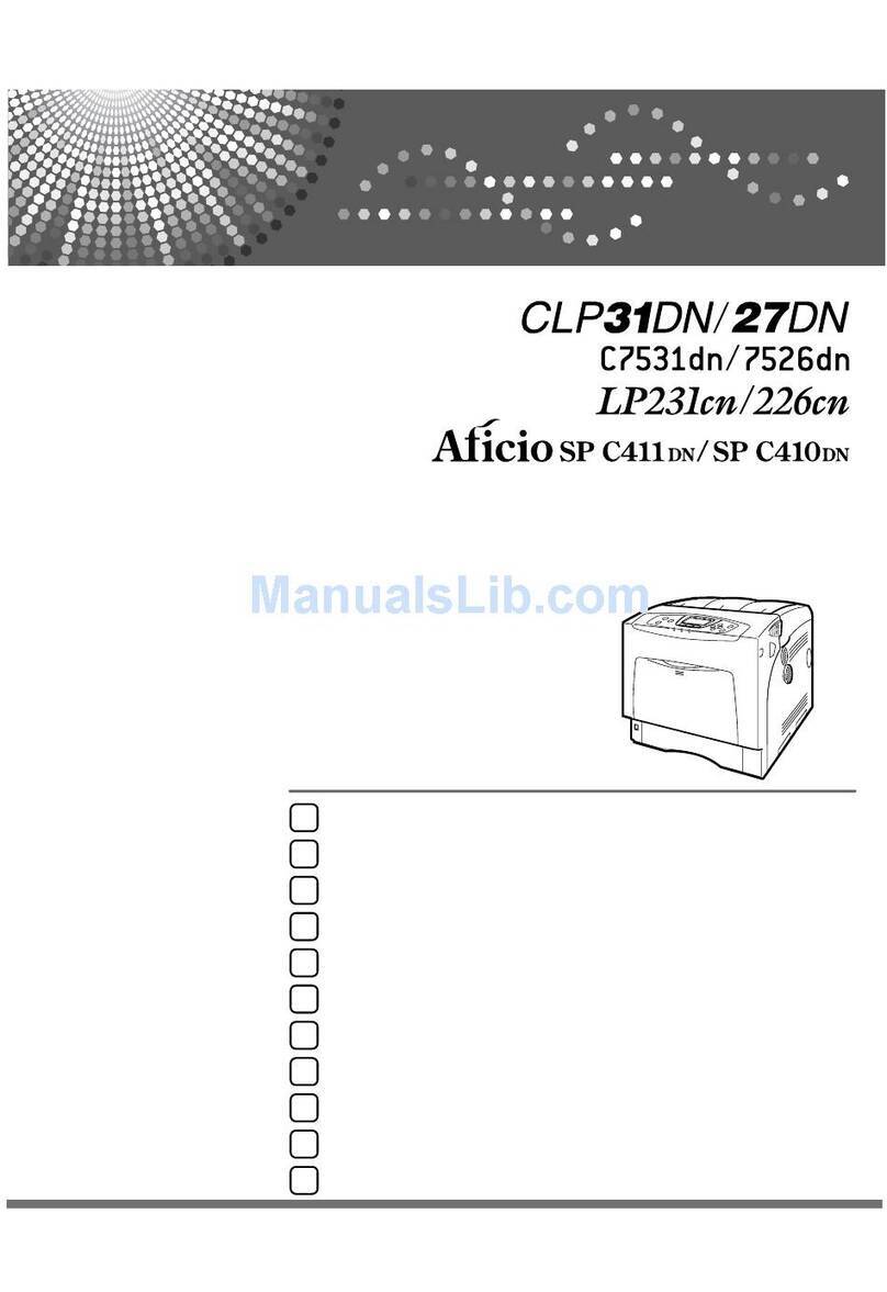 Ricoh AficioSP C410DN Installation instructions