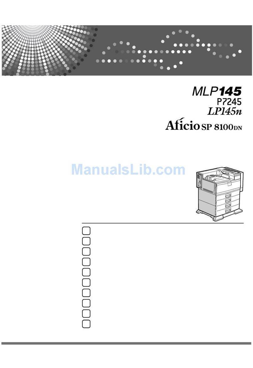 Ricoh Aficio SP 8100DN Installation instructions