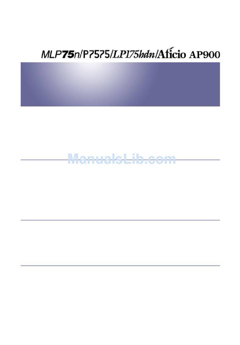 Ricoh Aficio AP900 User manual Ricoh Aficio AP900 User manual
