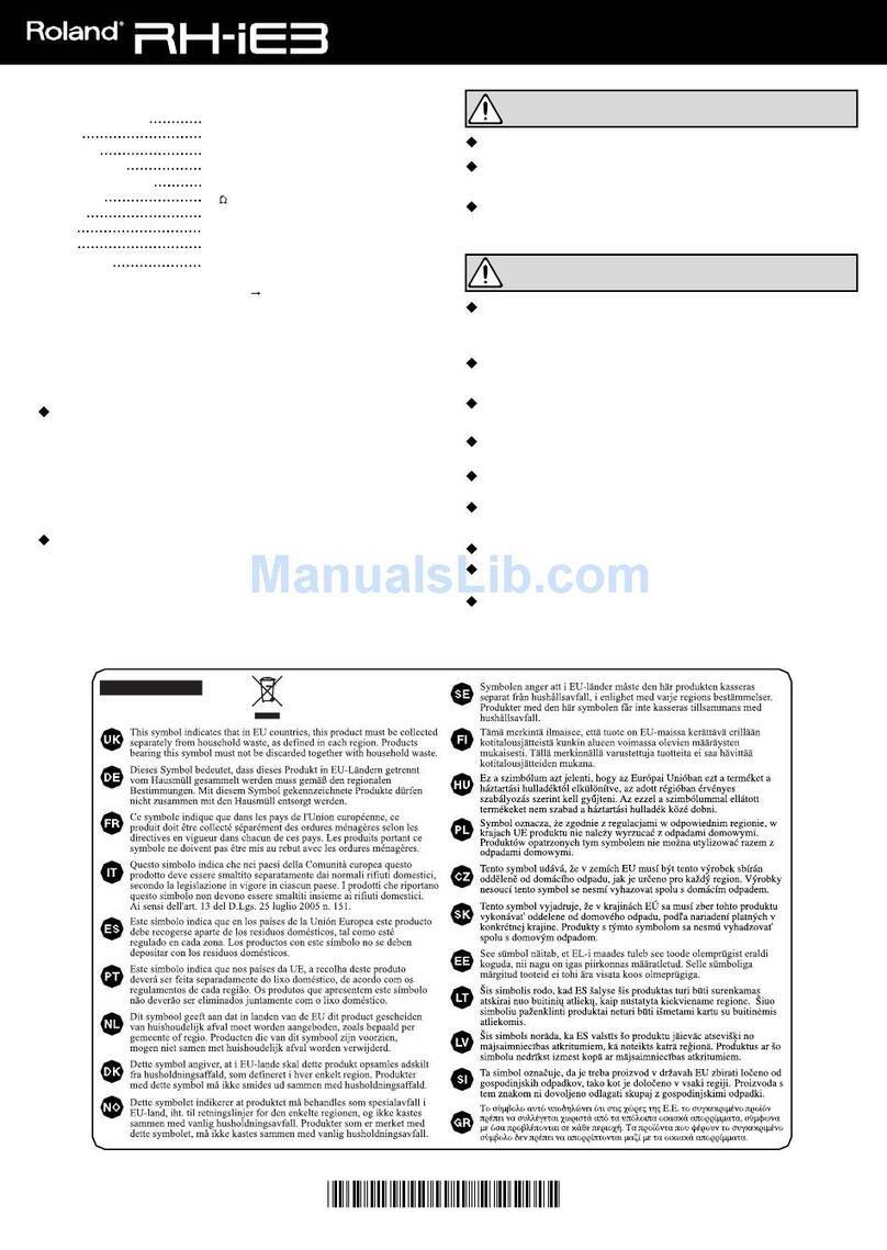 Roland RH-IE3 User manual
