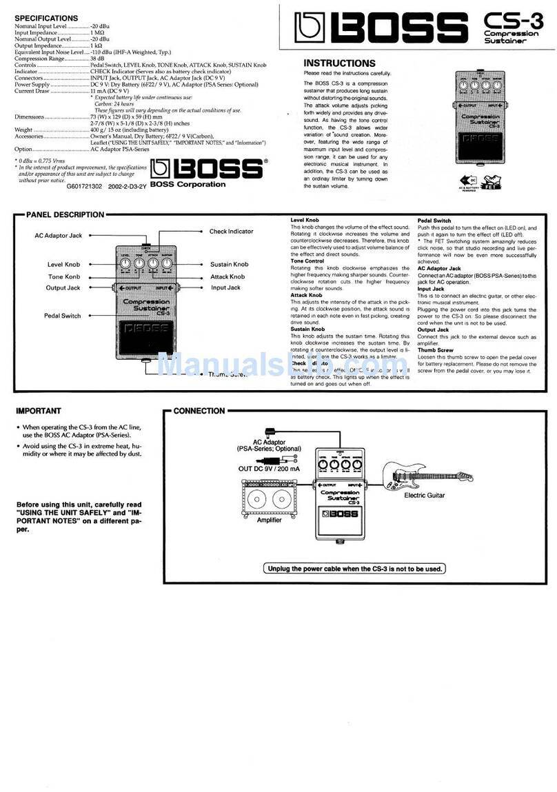 BOSSCO CS-3 instructions