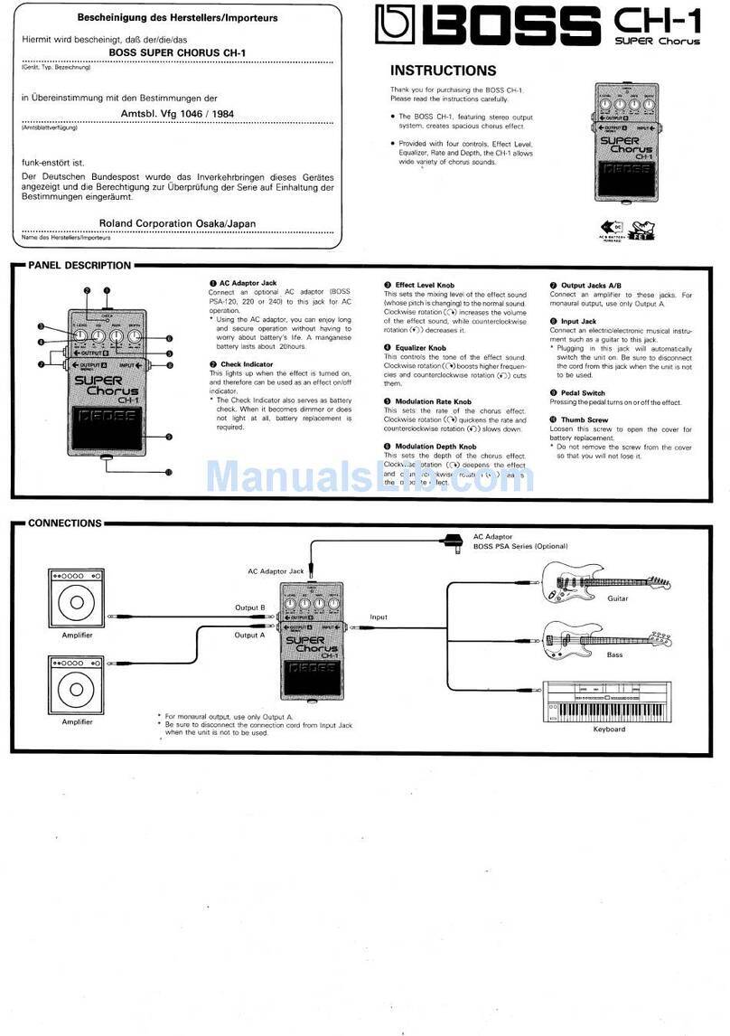 BOSSCO Super Chorus CH-1 User manual