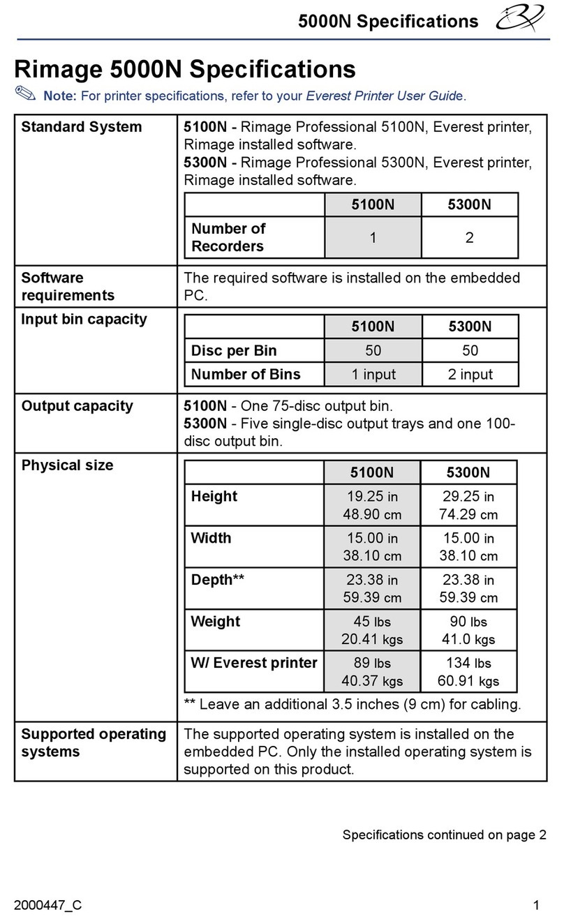 Rimage Professional 5100N Specifications