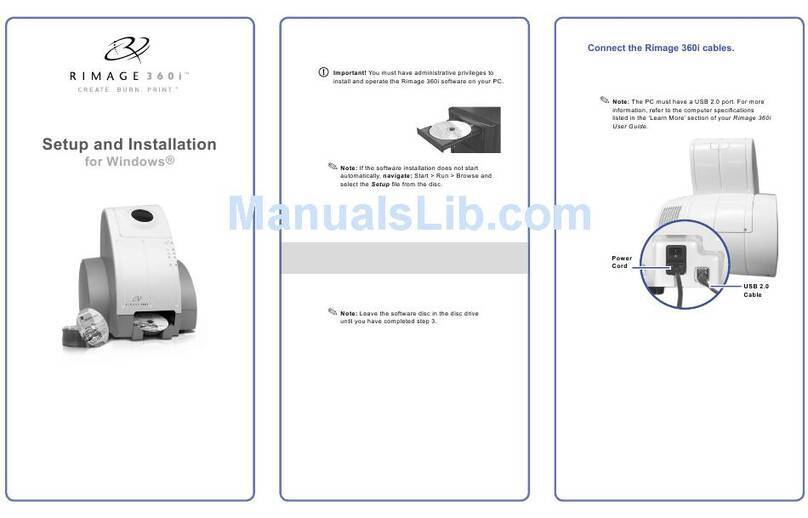 Rimage Desktop 360i Operating and safety instructions Rimage Desktop 360i Operating and safety instructions