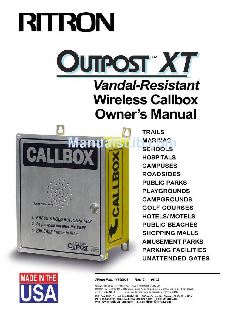 Ritron Outpost RQX-150 XT User manual
