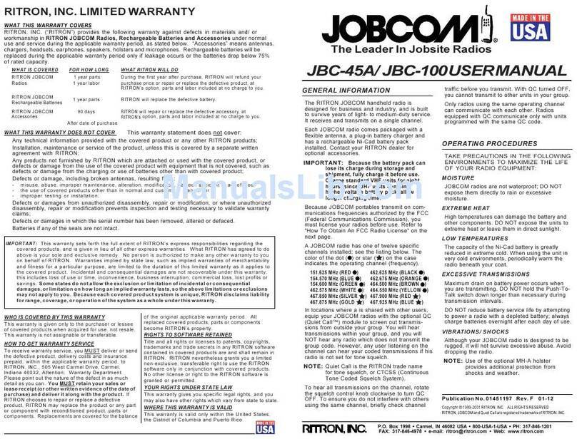 Ritron Jobcom JBC-100 user manual