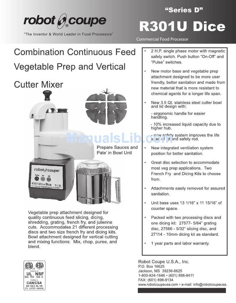 Robot Coupe R301U Dice User manual
